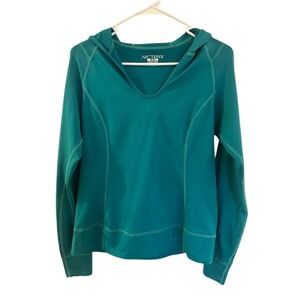 Arc‎ Teryx Teal V Neck Long Sleeve Hooded Pullover Top Women's M